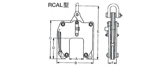 鷹牌RCAL型鋼軌夾鉗尺寸圖