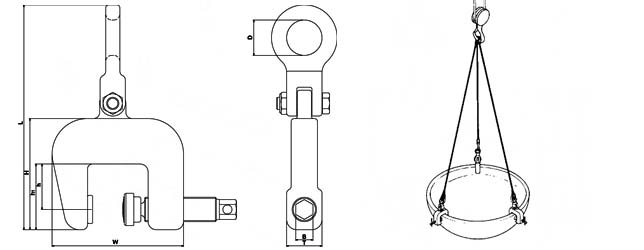 SC-N三木螺旋鎖緊吊具尺寸圖/使用圖